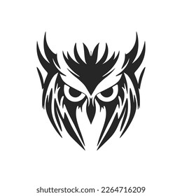 Exquisite simple black owl logo. Isolated.