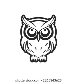 Exquisite, einfache schwarze Eule-Logo. Einzeln auf weißem Hintergrund.