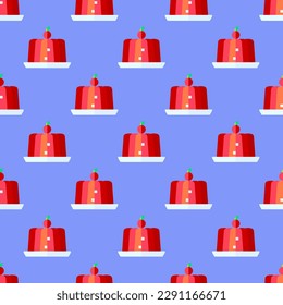 Exquisite Square tile with an enchanting food drawing. Seamless pattern with jelly on white background. Design for billboards to be eye-catching.