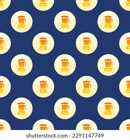 Exquisite square tile with a jolly food painting. Seamless pattern with blender on pearl aqua background. Design for social media posts to engage audiences.