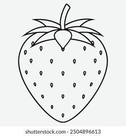 Exquisite Strawberry Line Art, Elegant and Minimalistic Fruit Illustration