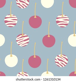 Exquisite, tender, soft colors cherries seamless pattern, texture.