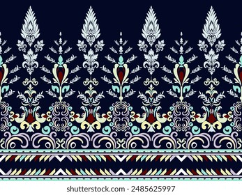 Exquisite Traditional Fabric Design: Vibrant Intricate Motifs with Bold Colors and Detailed Patterns – Perfect for Cultural Attire, Home Decor, and Artistic Crafts. Authentic Artistry Meets Modern Ele