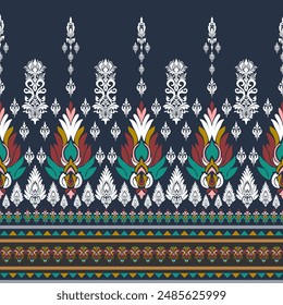 Exquisite Traditional Fabric Design: Vibrant Intricate Motifs with Bold Colors and Detailed Patterns – Perfect for Cultural Attire, Home Decor, and Artistic Crafts. Authentic Artistry Meets Modern Ele