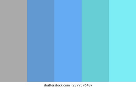 Exquisite Turquoise Blue Colors Palette Vector Illustration