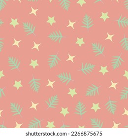 Exquisite vector floral seamless surface pattern tile of aesthetic bunch of fern leaves outlines. Allover dainty multicolor foliate arrangement. Foliage repeat textured background for surface printing