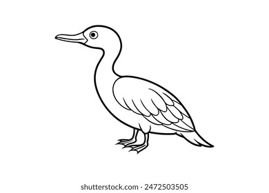 Exquisite vector illustration featuring the graceful Cormorant bird depicted in elegant line art style, showcasing its beauty and charm.