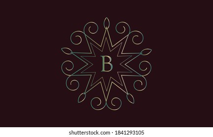 Exquisite vector monogram for design template. Elegant element for logo design, letter B. Business sign, invitation, label, restaurant