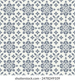 Exquisite vector seamless pattern made in the style of oriental motifs. With dark elements set harmoniously against a light background, this design is ideal for luxury projects.