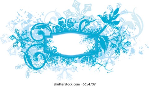 Exquisite winter background series with snowflakes and ornamental details, vector illustration.