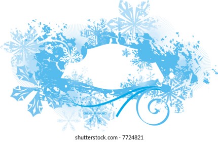 Exquisite winter background series with snowflakes and ornamental details, vector illustration.