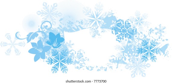 Exquisite winter background series with snowflakes, vector illustration.