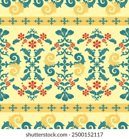 Exquisitely indeed The Luxury of Feathers and Florals Wallpaper Seamless Vector with Royal Splendid Scroll Ornament Decoration Delicate Classy Summer Beautiful Border Embroidery Silk Handicraft Dress.