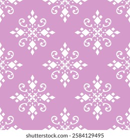 Exquisitely Luxury Detailed Scroll Ornament Victoria Mandala Style on Lilac Background Seamless Pattern Monogram. Classy Glamours For Elegance Decoration Wallpaper Interior Fabrics Backdrop Cover Lace