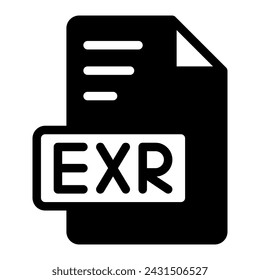 Exr icon Glyph design. image extension format file type icon. vector illustration