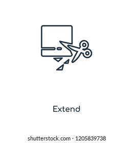 Extend concept line icon. Linear Extend concept outline symbol design. This simple element illustration can be used for web and mobile UI/UX.