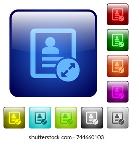 Extend contact icons in rounded square color glossy button set