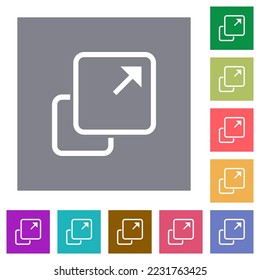 Extend element outline flat icons on simple color square backgrounds