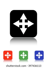extend re-size cursor vector icon - black and colored buttons