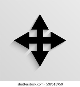Extend resize cursor vector icon with  shadow