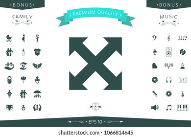 Extend, resize, enlarge icon