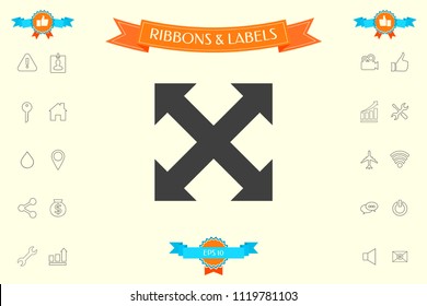 Extend, resize, enlarge icon