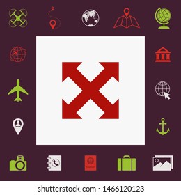 Extend, resize, enlarge icon. Elements for your design