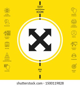 Extend, resize, enlarge icon. Elements for your design