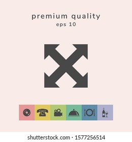 Extend, resize, enlarge icon. Elements for your design