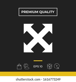 Extend, resize, enlarge icon. Elements for your design