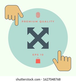 Extend, resize, enlarge icon. Elements for your design
