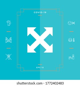Extend, resize, enlarge icon. Elements for your design