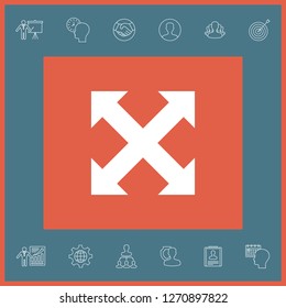 Extend, resize, enlarge icon. Graphic elements for your design