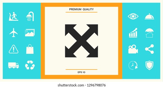 Extend, resize, enlarge icon. Graphic elements for your design