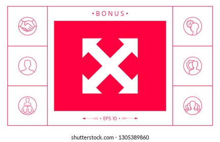 Extend, resize, enlarge icon. Graphic elements for your design