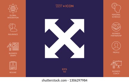 Extend, resize, enlarge icon. Graphic elements for your design