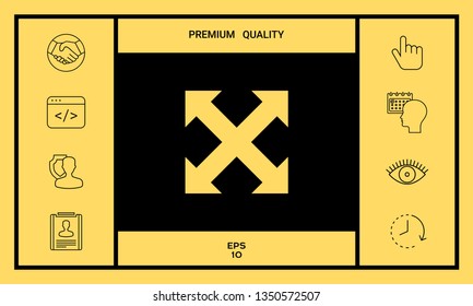 Extend, resize, enlarge icon. Graphic elements for your design