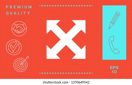 Extend, resize, enlarge icon. Graphic elements for your design
