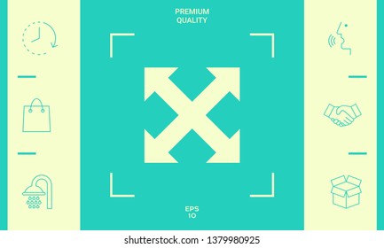 Extend, resize, enlarge icon. Graphic elements for your design