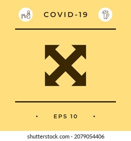 Extend, resize, enlarge icon. Graphic elements for your design