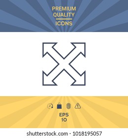 Extend, resize, enlarge line icon