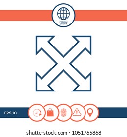 Extend, resize, enlarge line icon