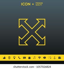 Extend, resize, enlarge line icon