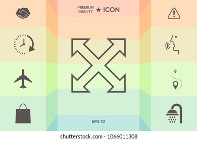 Extend, resize, enlarge line icon