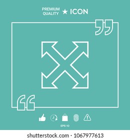 Extend, resize, enlarge line icon