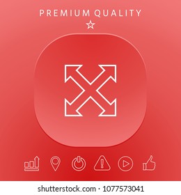 Extend, resize, enlarge line icon