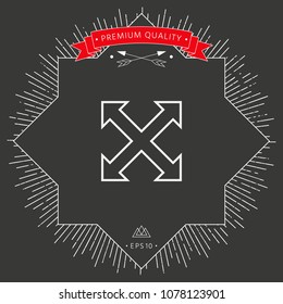 Extend, resize, enlarge line icon