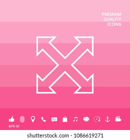 Extend, resize, enlarge line icon