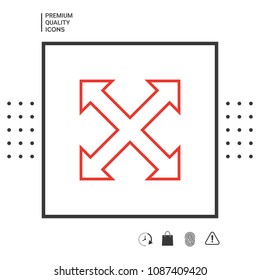Extend, resize, enlarge line icon