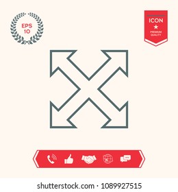 Extend, resize, enlarge line icon